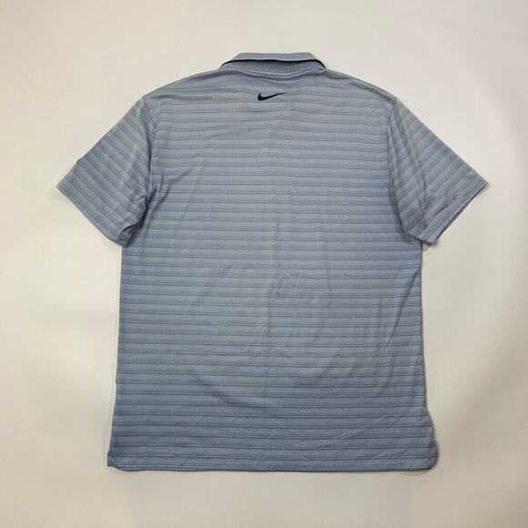 Nike Polo Shirt Mens M Cornflower Candy Blue Dri Fit Vapor Control Stripe Golf - Picture 8 of 10